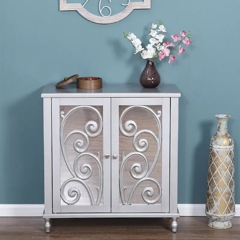 Armoire de rangement décorative à miroir