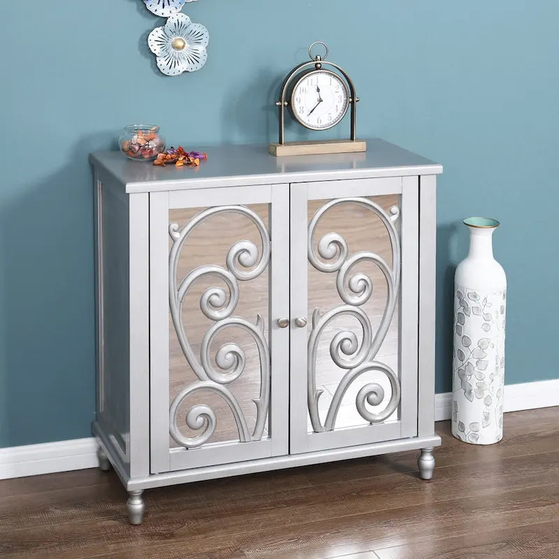 Armoire de rangement décorative à miroir