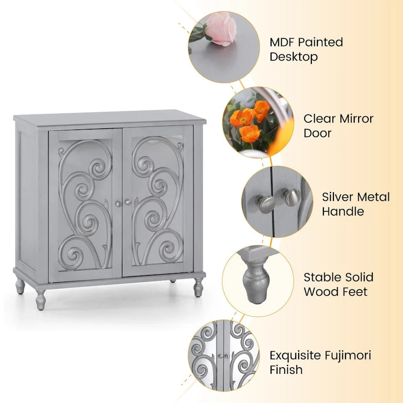 Armoire de rangement décorative à miroir