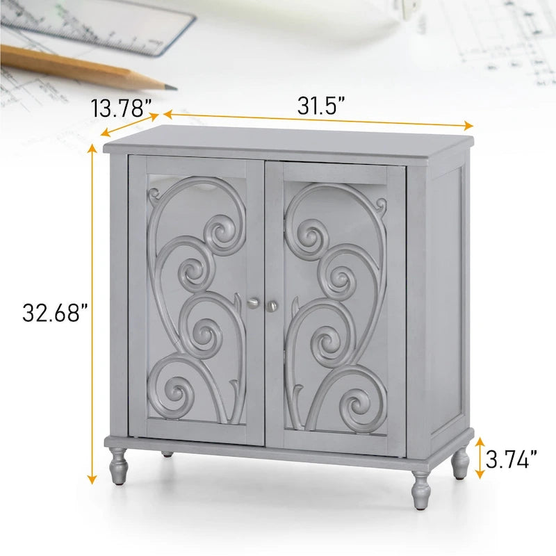 Armoire de rangement décorative à miroir