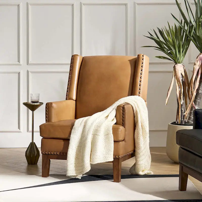 Fauteuil en cuir véritable