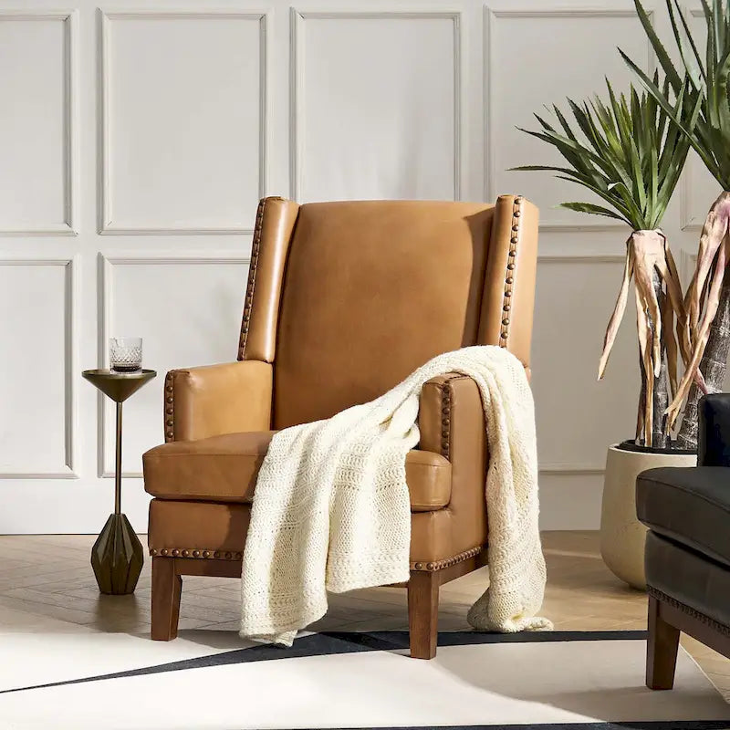 Fauteuil en cuir véritable