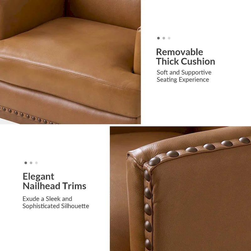 Fauteuil en cuir véritable