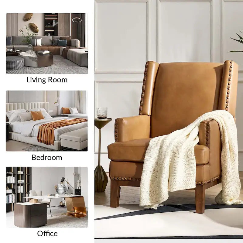 Fauteuil en cuir véritable