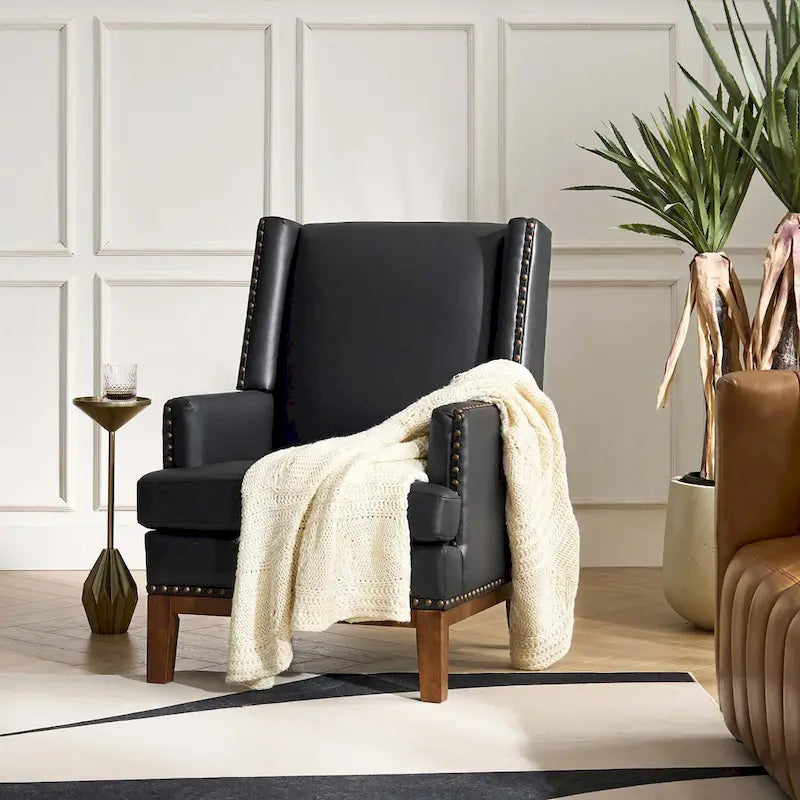 Fauteuil en cuir véritable
