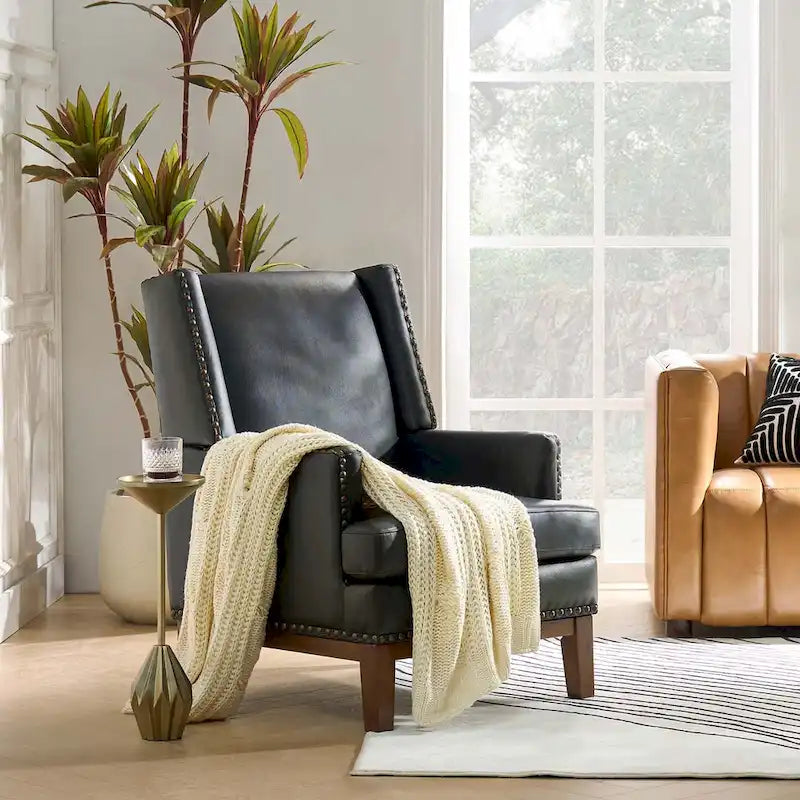Fauteuil en cuir véritable