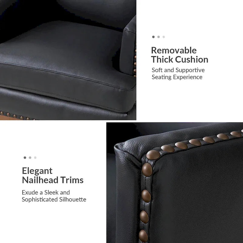 Fauteuil en cuir véritable