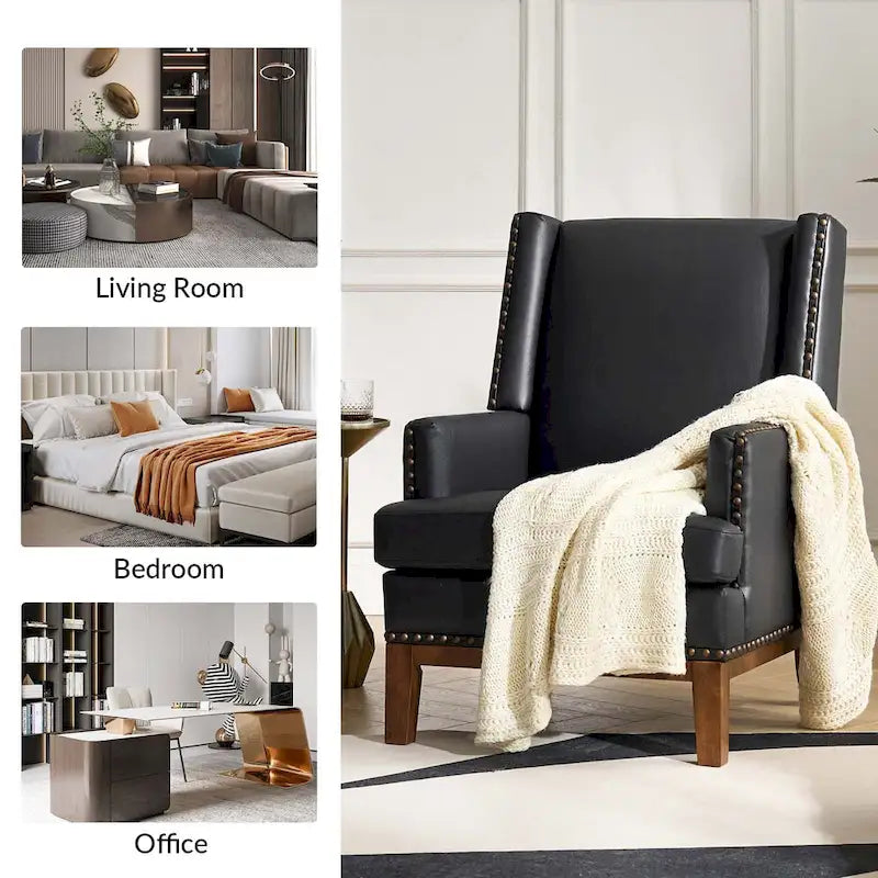 Fauteuil en cuir véritable