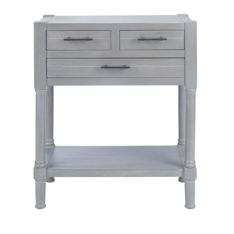 Console 3 tiroirs blanche patinée