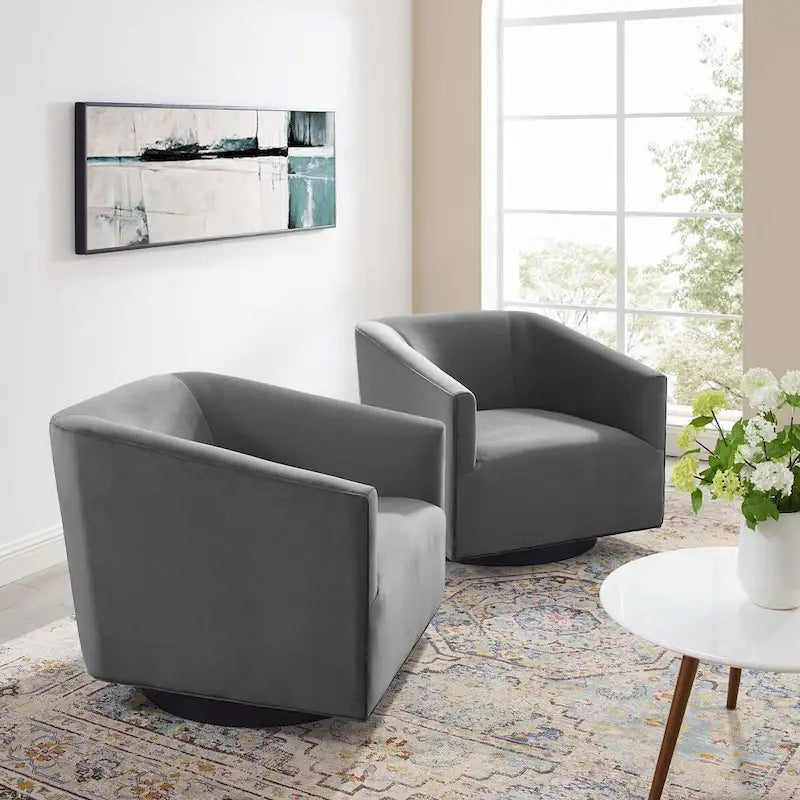 Fauteuil pivotant de haute performance en velours