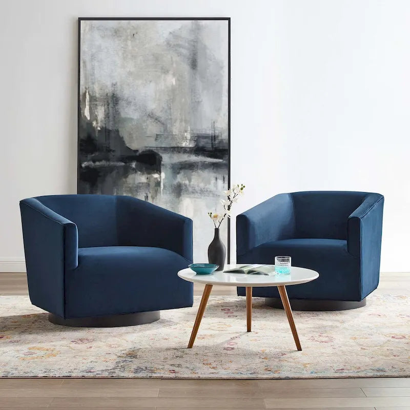 Fauteuil pivotant de haute performance en velours