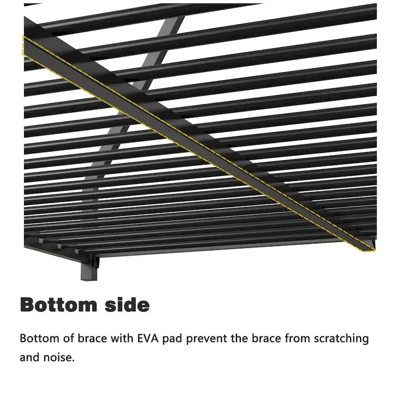 Lit superposé moderne pleine grandeur (avec barrières de sécurité en métal noir)