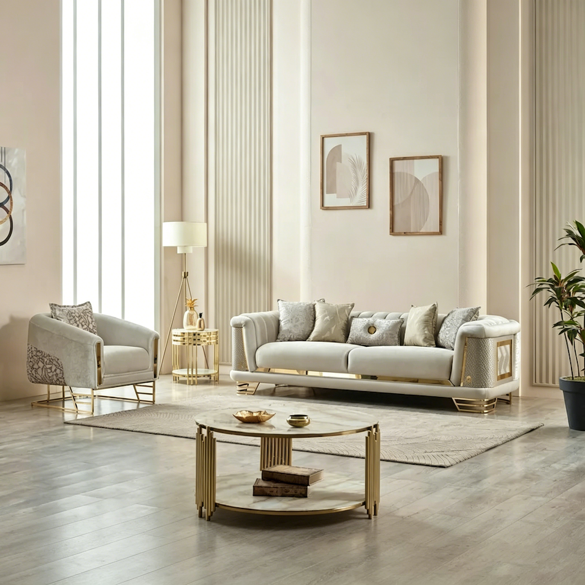 Mobilier de salon (1 canapé et 1 fauteuil)