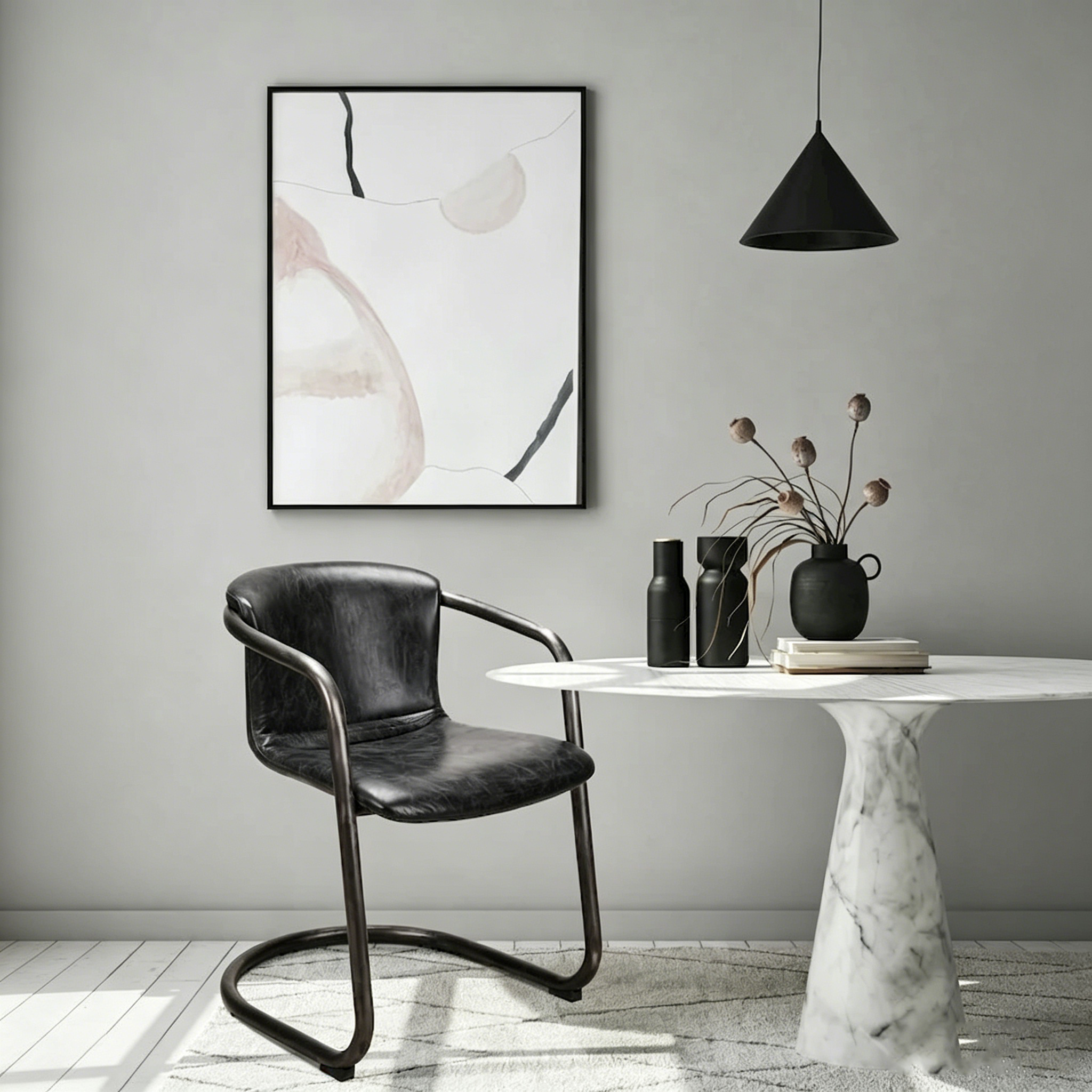 Chaises de salle à manger modernes en cuir